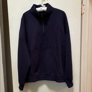 NWT BTFBM Women's Navy Blue Half-Zip Sweatshirt XXL